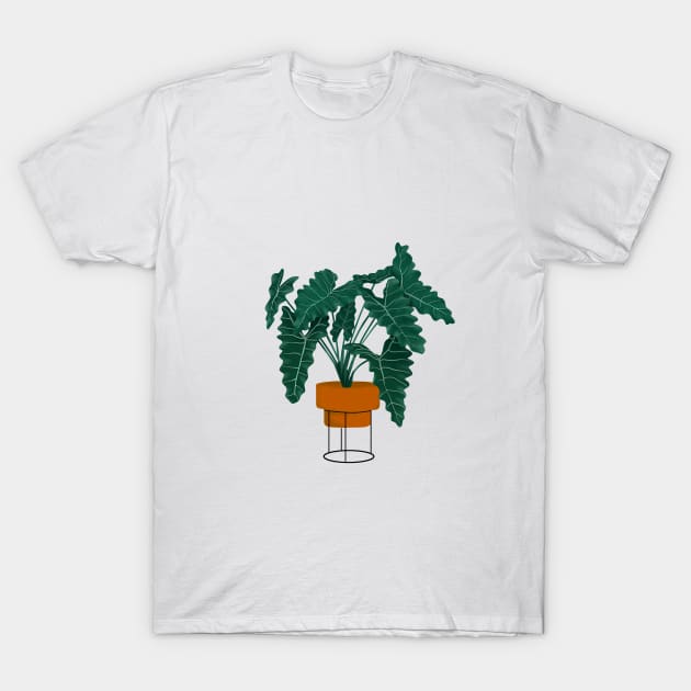 Potted Philodendron illustration T-Shirt by gusstvaraonica